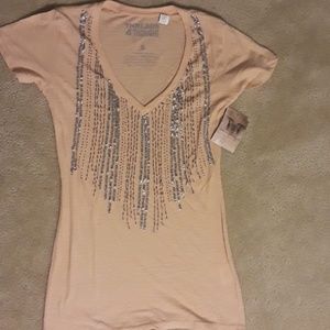 NWT beaded organic cotton shirt size Small